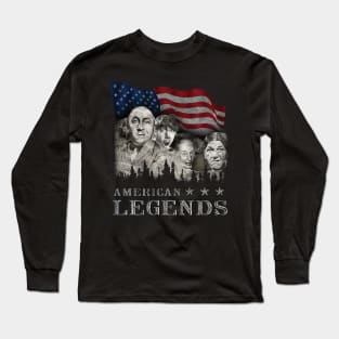 The Three Stooges Rushmorons American Legends Mount Long Sleeve T-Shirt